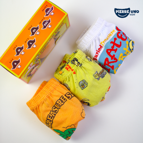 Pierre Uno Kids [1 Box = 3 Pcs] - Celana Dalam Anak Laki-laki [2- 13 tahun]  / Pirates