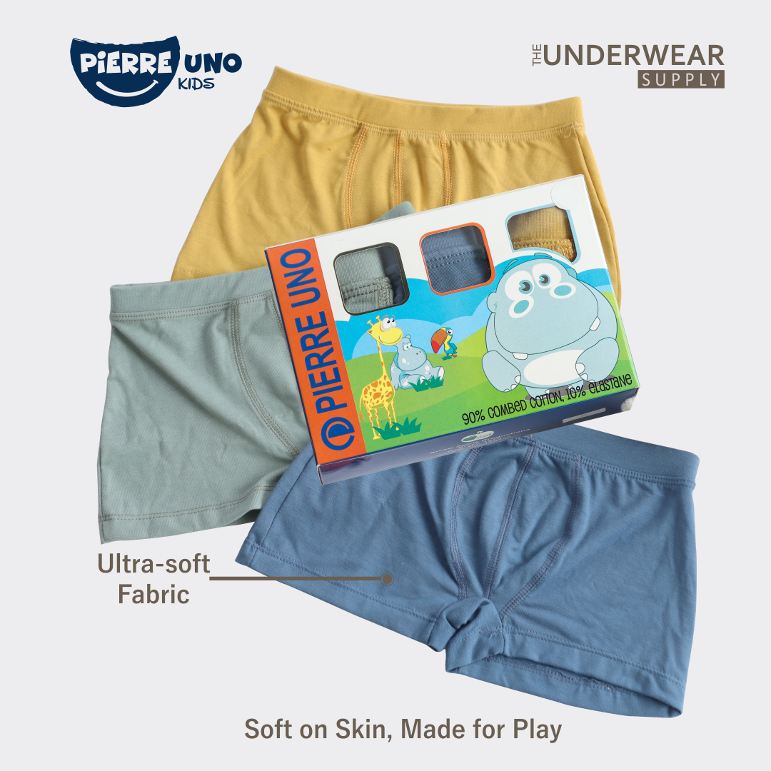 [Pierre Uno Kids] CD Boxer Anak Laki-laki 4-9 Tahun | Celana Dalam Anak Cotton Spandex | SNI