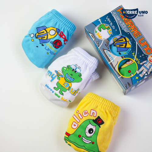 Pierre Uno Kids [1 Box = 3 Pcs] - Celana Dalam Anak Laki-laki [2- 13 tahun]  / Alien