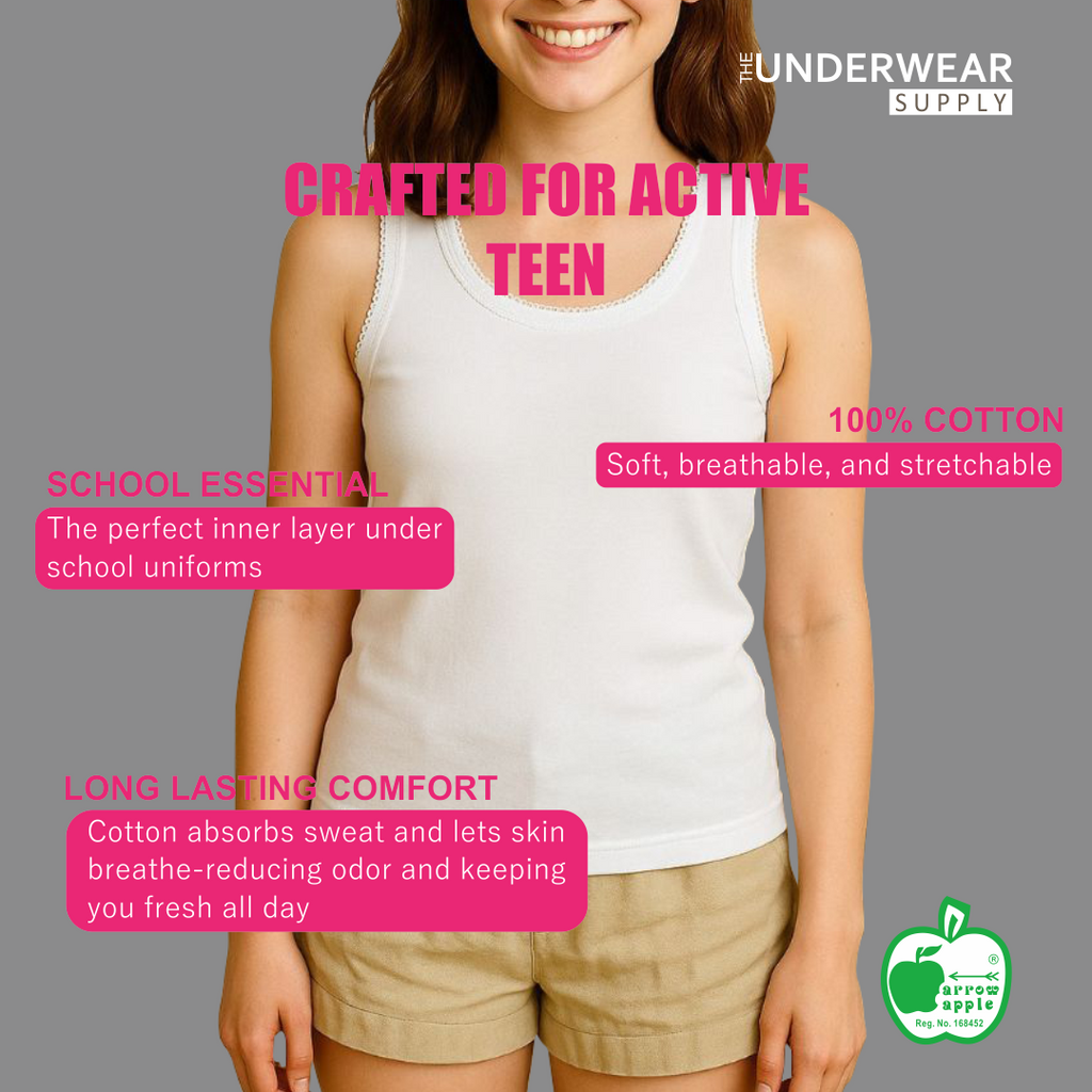 [Arrow Apple] Singlet Sekolah Remaja 10-17 Tahun | Cotton | Baju Dalam Teen Girl