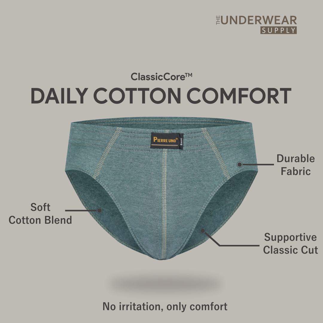 [Pierre Uno] Celana Dalam Pria Misty Mixed Cotton Model Classic | Classic Briefs Underwear