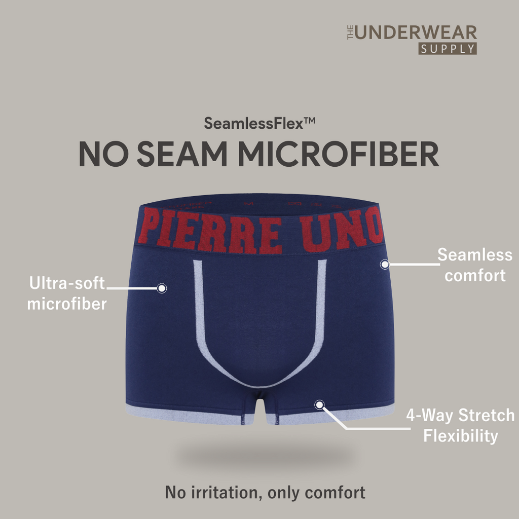 [Pierre Uno] 2pcs Celana Dalam Pria Seamless | BX12 | Spandex Microfiber | Men’s Boxer Briefs
