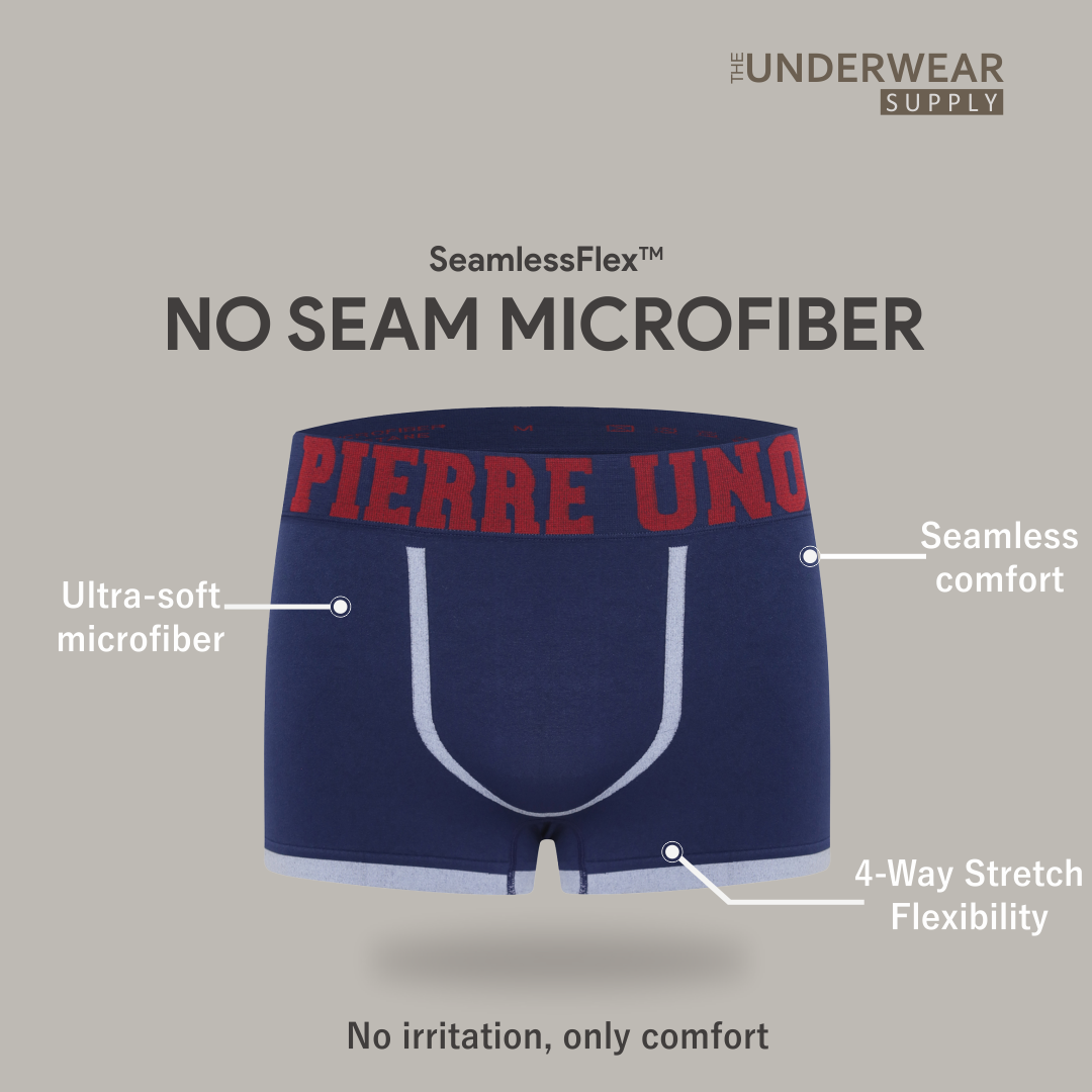 [Pierre Uno] 2pcs Celana Dalam Pria Seamless | BX12 | Spandex Microfiber | Men’s Boxer Briefs
