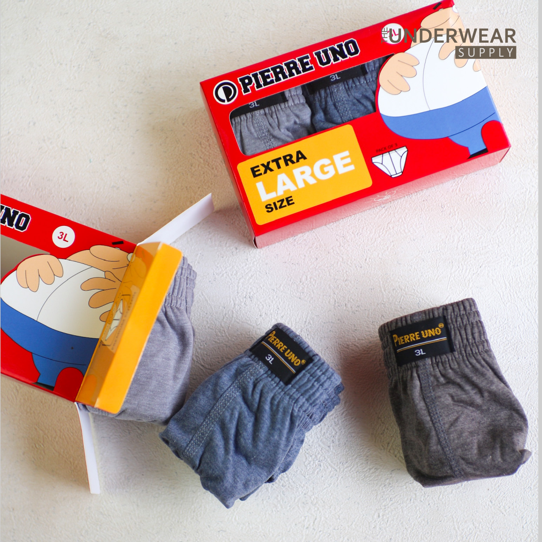 [Pierre Uno] Celana Dalam Pria Jumbo Misty Mixed Cotton Model Classic | Big Size Briefs Underwear