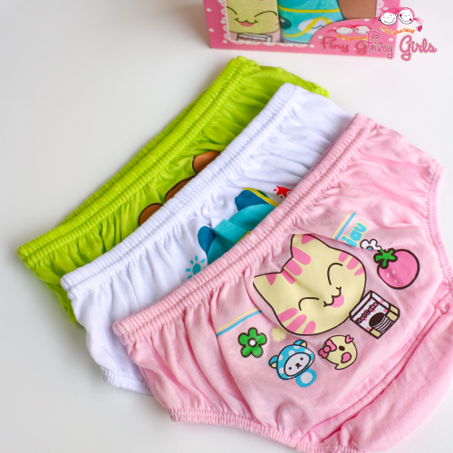 FINY GIRLS [1 Box = 3 Pcs] - Celana Dalam Anak Perempuan [2- 13 tahun]  / Animal Cartoon