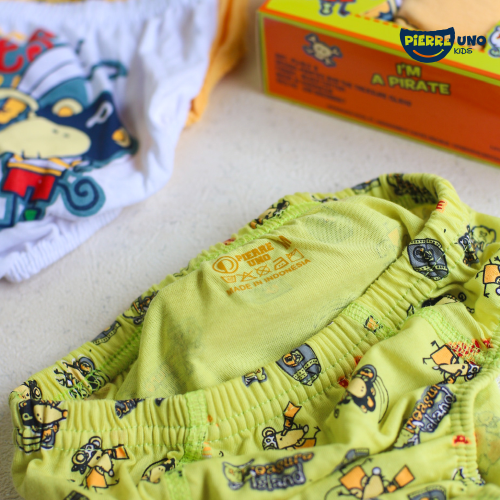 Pierre Uno Kids [1 Box = 3 Pcs] - Celana Dalam Anak Laki-laki [2- 13 tahun]  / Pirates