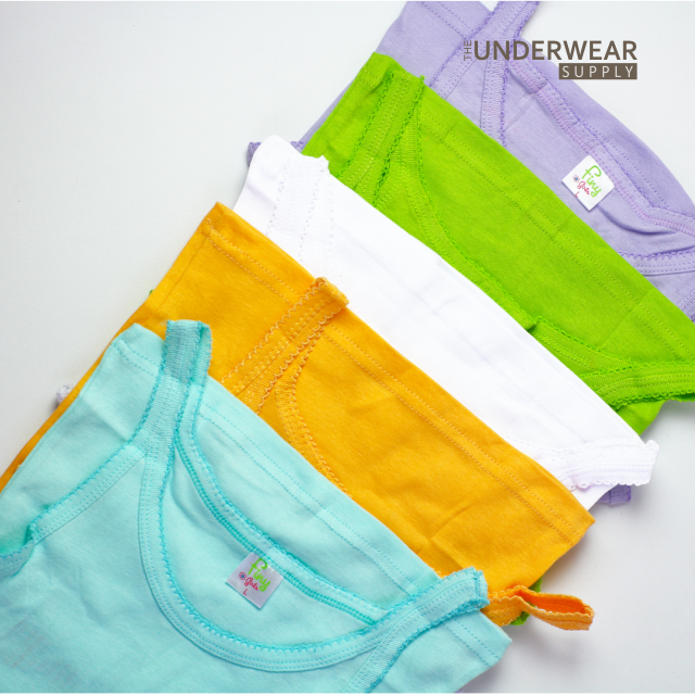 [Finy Girls] Singlet Sekolah Anak 2-9 Tahun | 100% Premium Cotton | Baju Dalam Anak SD Perempuan