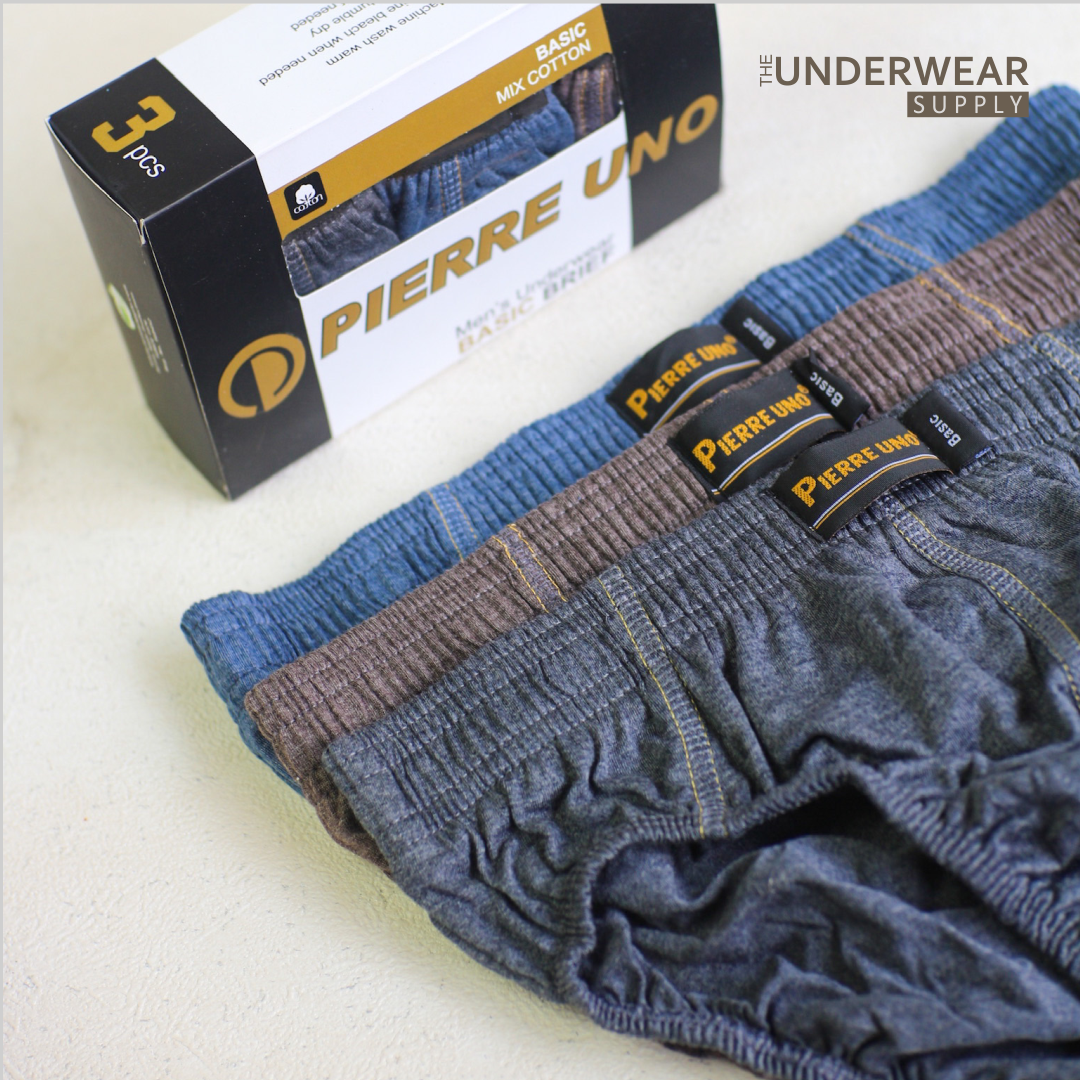 [Pierre Uno] Celana Dalam Pria Misty Mixed Cotton Model Classic | Classic Briefs Underwear