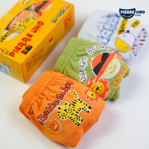 Pierre Uno Kids [1 Box = 3 Pcs] - Celana Dalam Anak Laki-laki [2- 13 tahun]  / Jungle