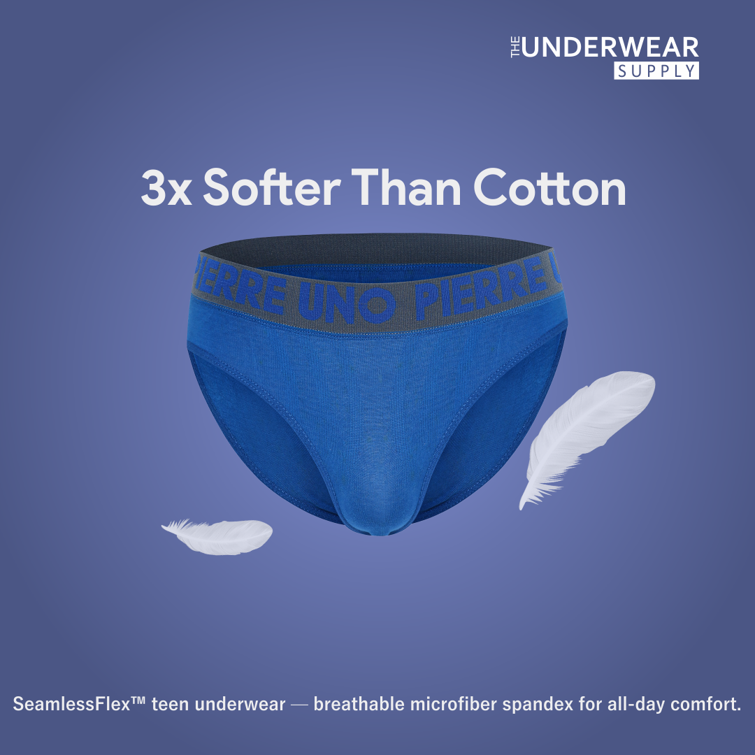 [Pierre Uno] 2pcs Celana Dalam Remaja Pria | Spandex Microfiber | Teens Seamless Briefs