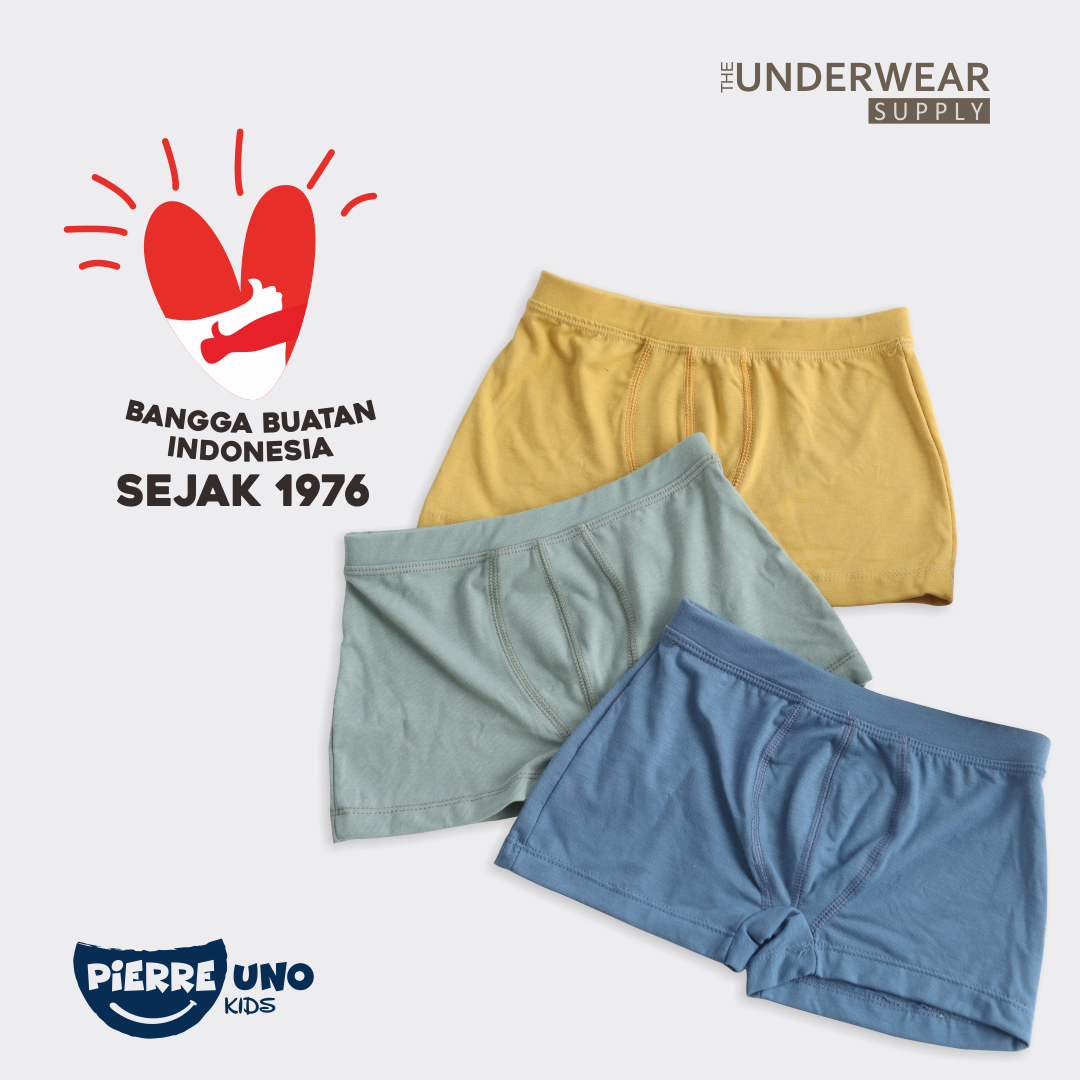 [Pierre Uno Kids] CD Boxer Anak Laki-laki 4-9 Tahun | Celana Dalam Anak Cotton Spandex | SNI
