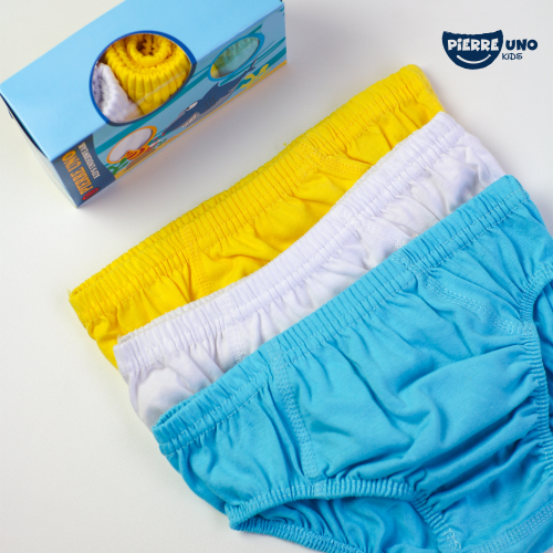 Pierre Uno Kids [1 Box = 3 Pcs] - Celana Dalam Anak Laki-laki [2- 13 tahun]  / Whale