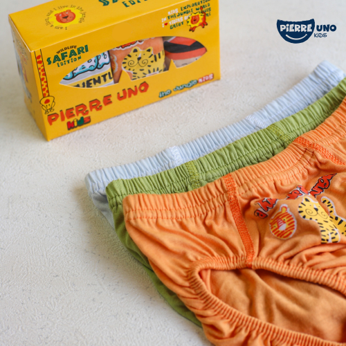 Pierre Uno Kids [1 Box = 3 Pcs] - Celana Dalam Anak Laki-laki [2- 13 tahun]  / Jungle