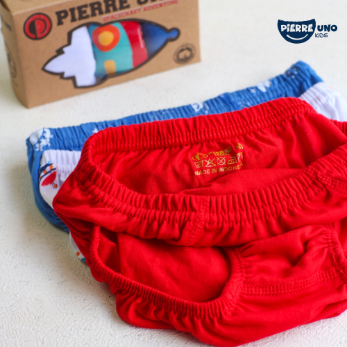 Pierre Uno Kids [1 Box = 3 Pcs] - Celana Dalam Anak Laki-laki [2- 13 tahun]  / Space Craft