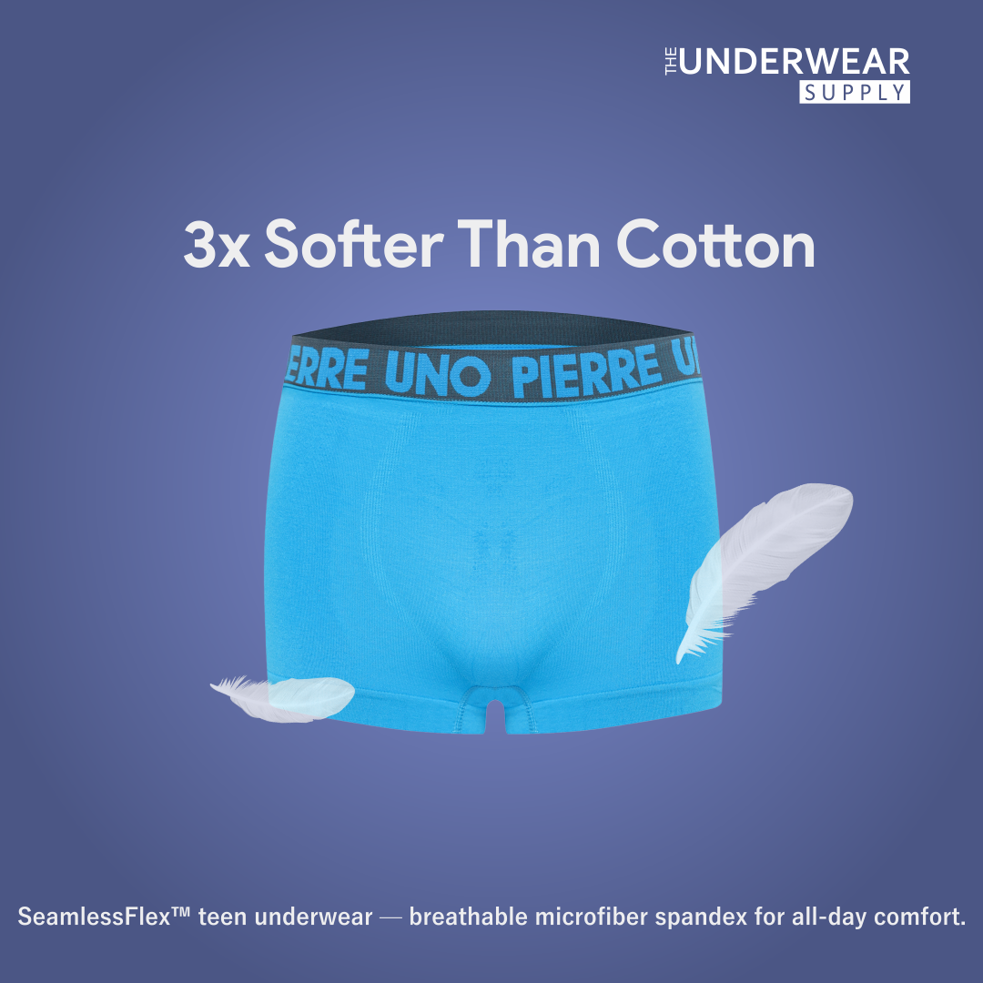 [Pierre Uno] 2pcs Celana Dalam Remaja Pria | Spandex Microfiber | Teens Seamless Trunks