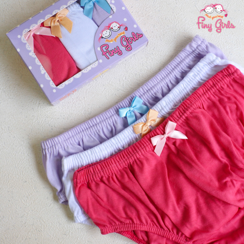 FINY GIRLS [1 Box = 3 Pcs] - Celana Dalam Anak Perempuan [2- 13 tahun]  / Pita Warna