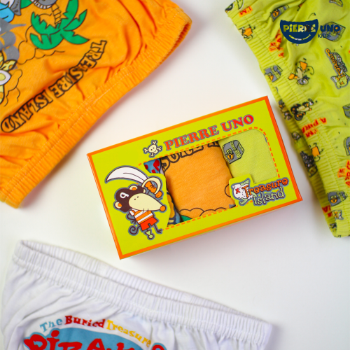 Pierre Uno Kids [1 Box = 3 Pcs] - Celana Dalam Anak Laki-laki [2- 13 tahun]  / Pirates