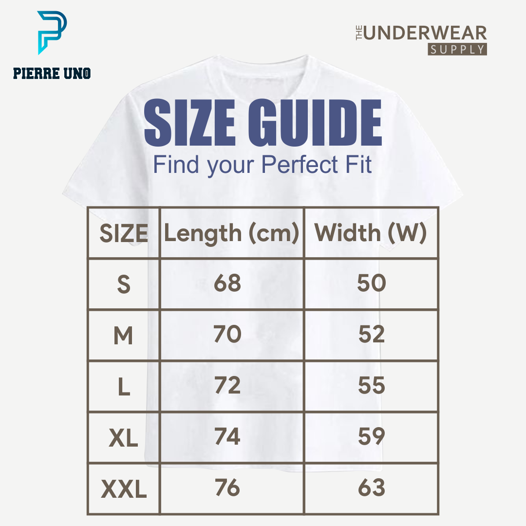 [Pierre Uno] Kaos Dalam Pria Round Neck 100% Premium Cotton | Crew Neck Undershirt
