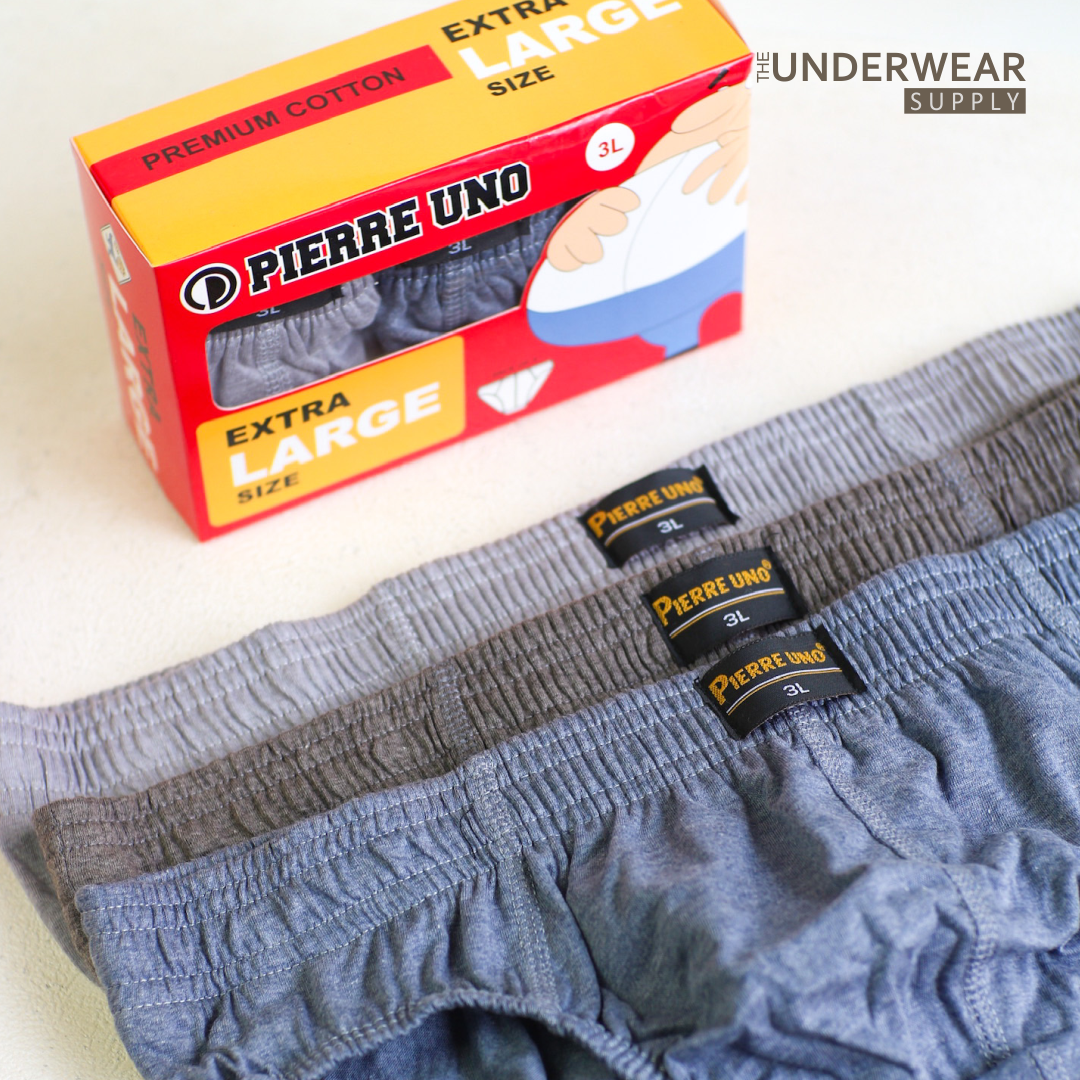 [Pierre Uno] Celana Dalam Pria Jumbo Misty Mixed Cotton Model Classic | Big Size Briefs Underwear
