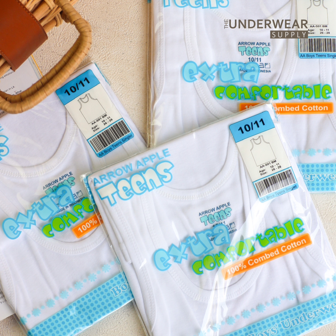 [Arrow Apple] Singlet Sekolah Remaja 10-17 Tahun | Cotton | Baju Dalam Teen Boy