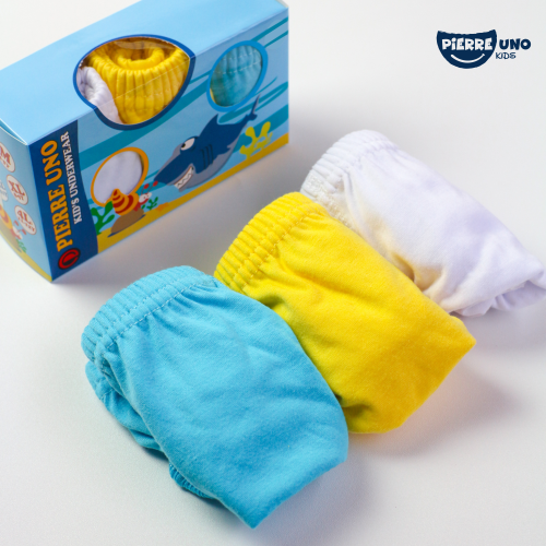 Pierre Uno Kids [1 Box = 3 Pcs] - Celana Dalam Anak Laki-laki [2- 13 tahun]  / Whale