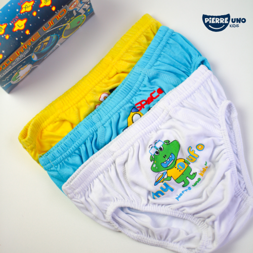 Pierre Uno Kids [1 Box = 3 Pcs] - Celana Dalam Anak Laki-laki [2- 13 tahun]  / Alien