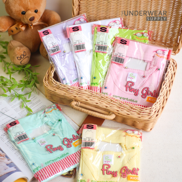 [Finy Girls] Singlet Sekolah Anak 2-9 Tahun | 100% Premium Cotton | Baju Dalam Anak SD Perempuan