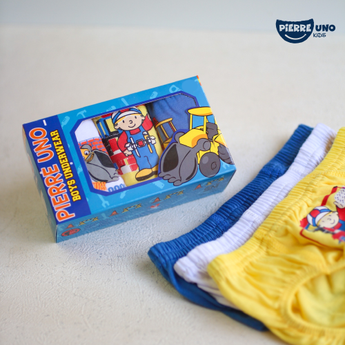 Pierre Uno Kids [1 Box = 3 Pcs] - Celana Dalam Anak Laki-laki [2- 13 tahun]  / Builder