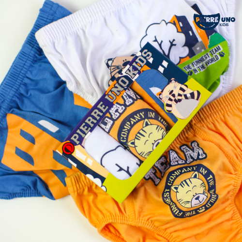 Pierre Uno Kids [1 Box = 3 Pcs] - Celana Dalam Anak Laki-laki [2- 13 tahun]  / Teamcat
