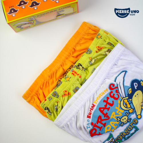 Pierre Uno Kids [1 Box = 3 Pcs] - Celana Dalam Anak Laki-laki [2- 13 tahun]  / Pirates