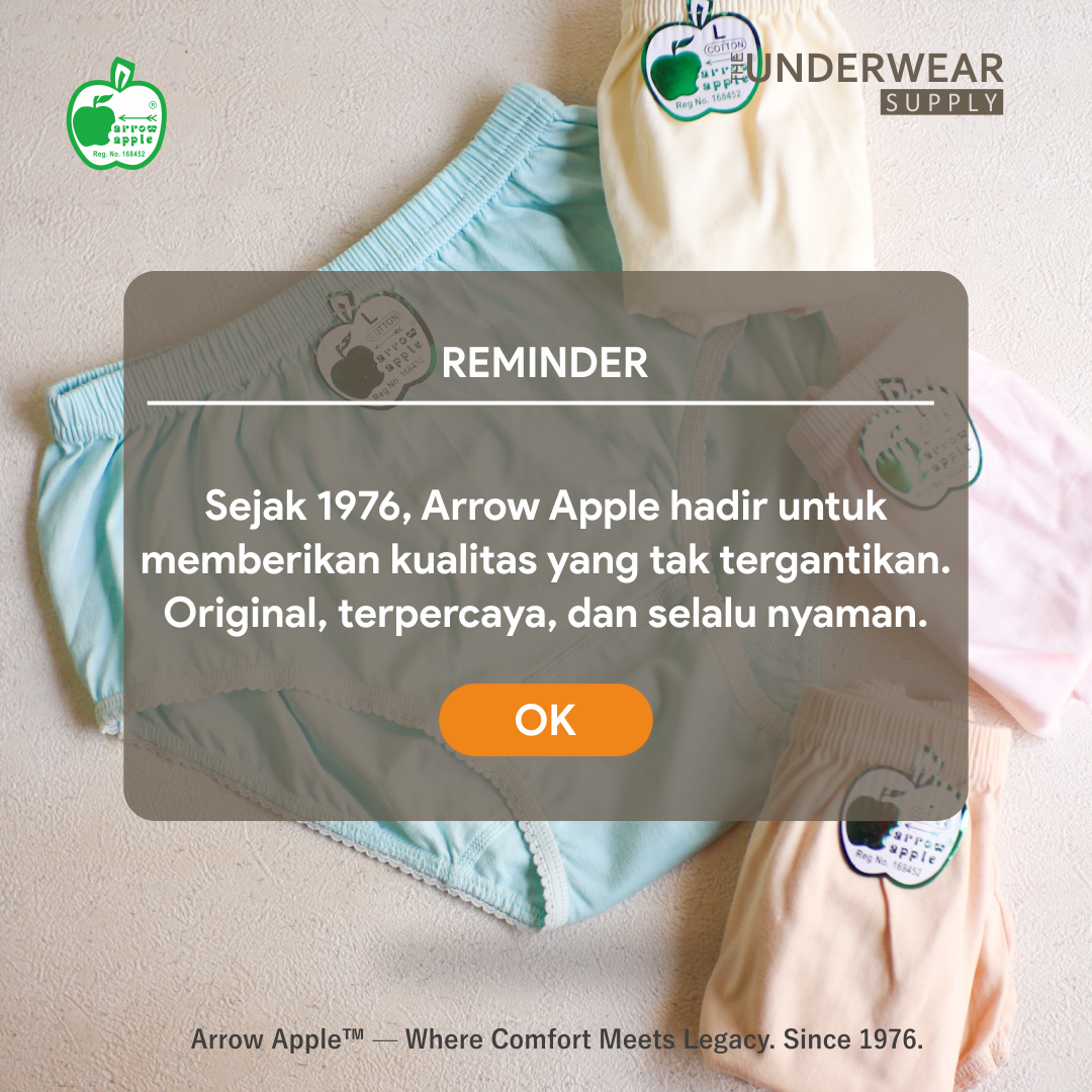 [Arrow Apple] CD Apel Ori Wanita | Klasik Sejak 1976 | Celana Dalam Wanita | Cotton