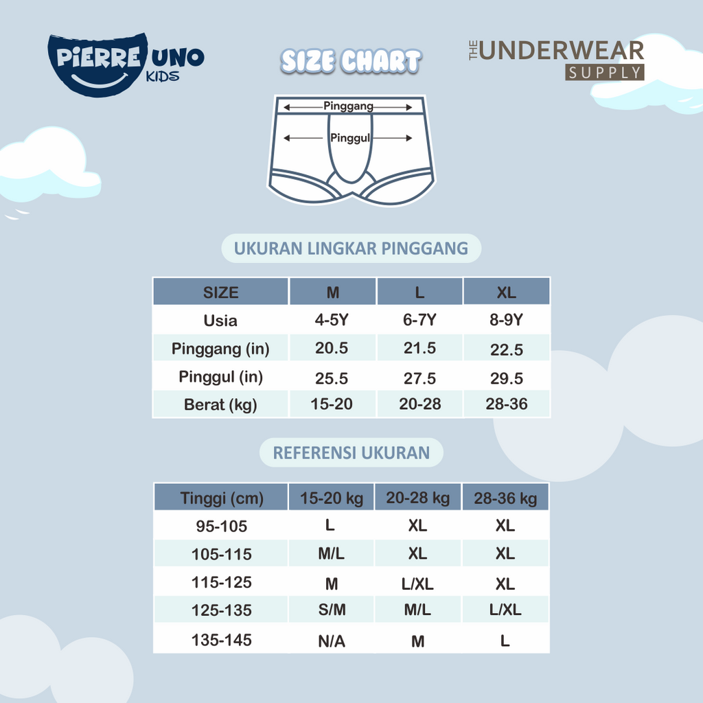 [Pierre Uno Kids] CD Boxer Anak Laki-laki 4-9 Tahun | Celana Dalam Anak Cotton Spandex | SNI