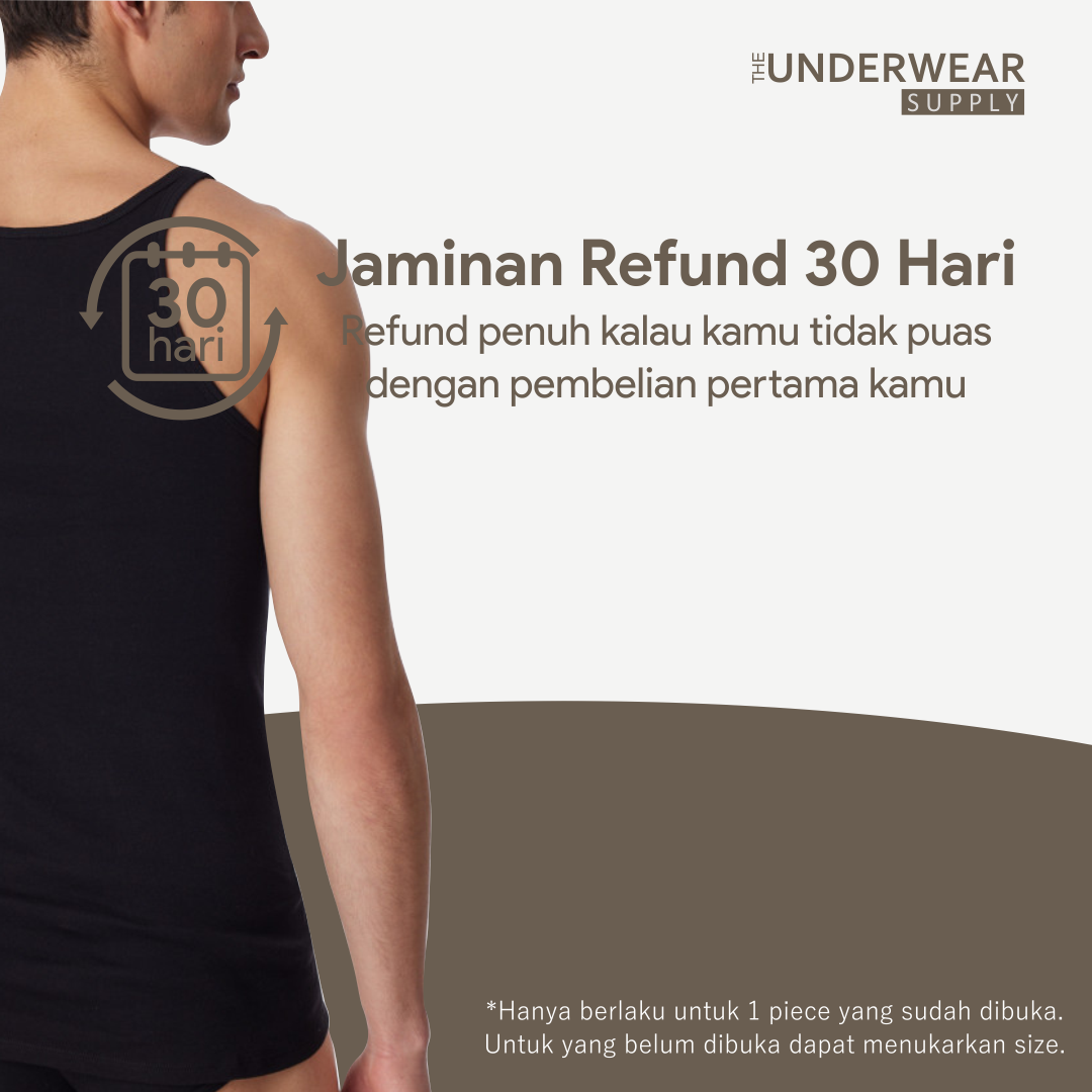 [Pierre Uno] Kaos Dalam Pria Singlet 100% Premium Cotton | Tanktop Undershirt