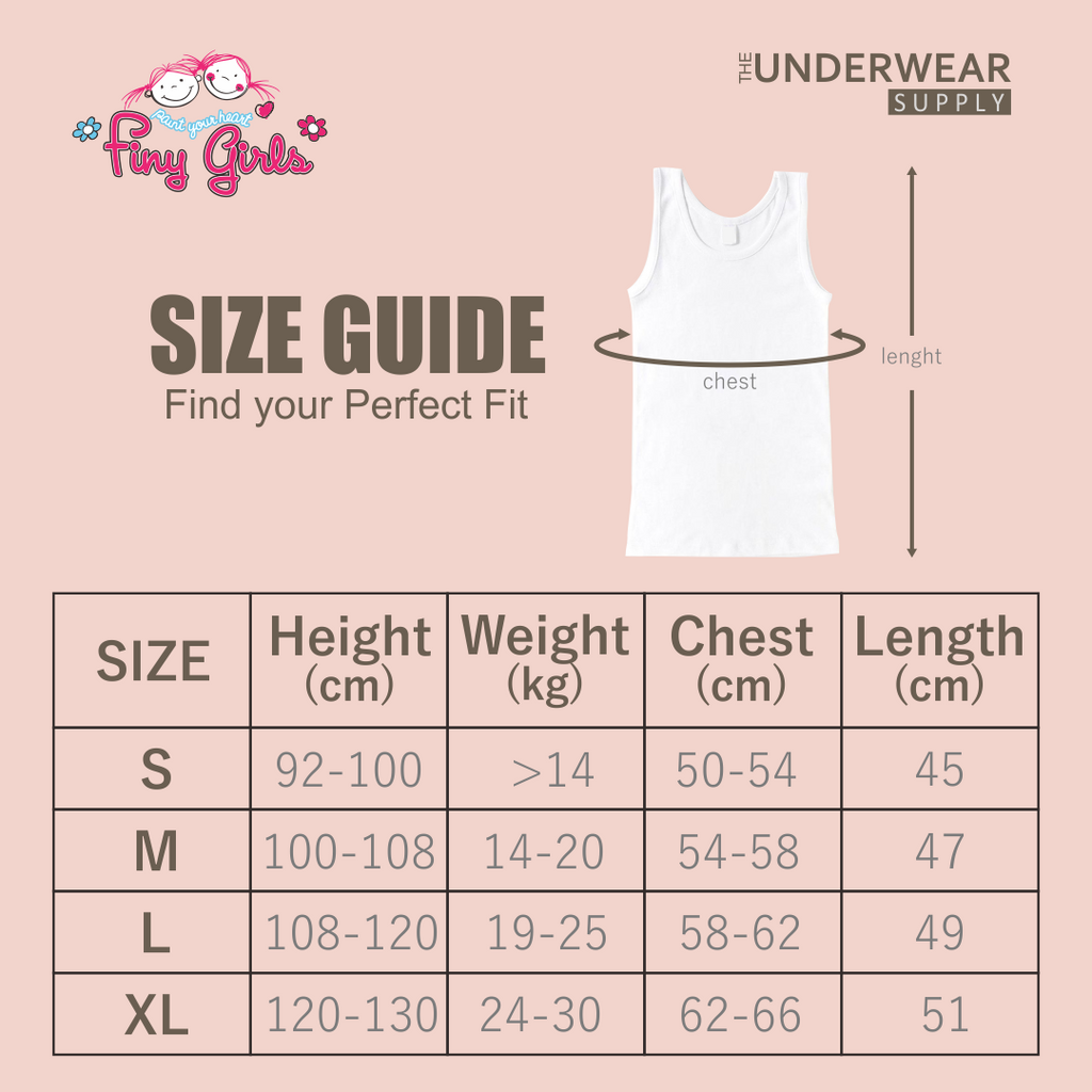 [Finy Girls] Singlet Sekolah Anak 2-9 Tahun | 100% Premium Cotton | Baju Dalam Anak SD Perempuan