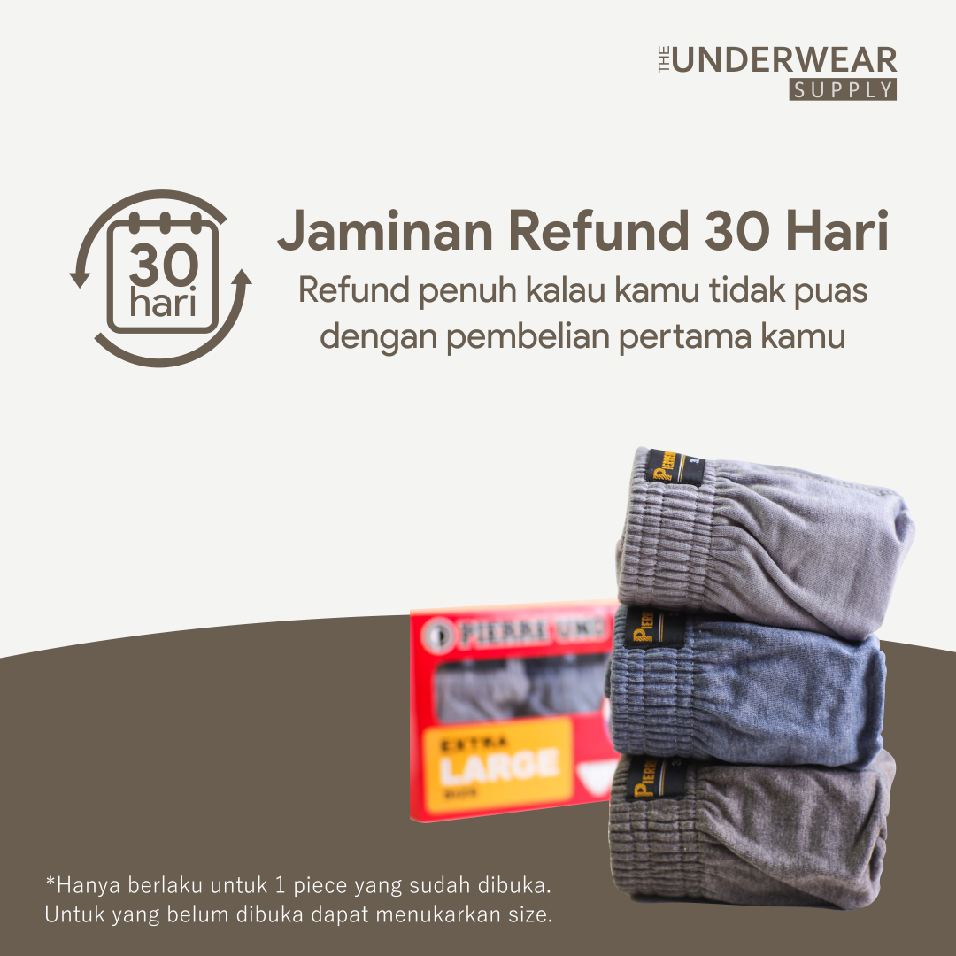 [Pierre Uno] Celana Dalam Pria Jumbo Misty Mixed Cotton Model Classic | Big Size Briefs Underwear