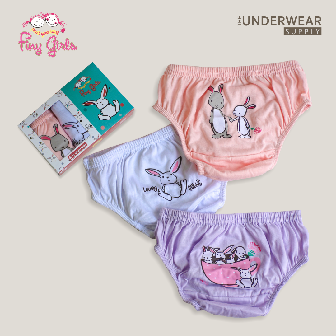 Finy Girls [1 Box = 3 Pcs] - Celana Dalam Anak Perempuan [2- 13 tahun] / Bunny