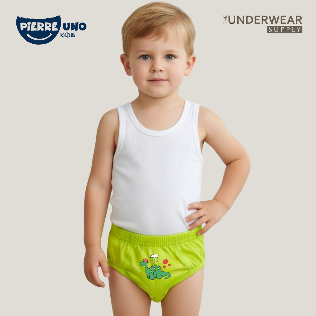 Pierre Uno Kids [1 Box = 3 Pcs] - Celana Dalam Anak Laki-laki [2- 13 tahun]  / Dino