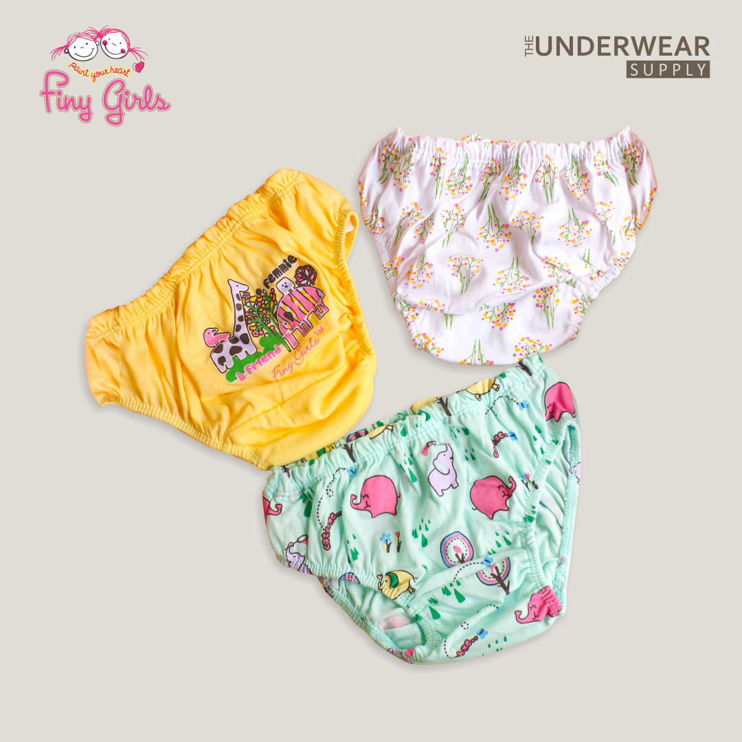 FINY GIRLS [1 Box = 3 Pcs] - Celana Dalam Anak Perempuan [2- 13 tahun]  / Femmiphant