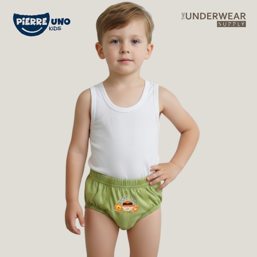 Pierre Uno Kids [1 Box = 3 Pcs] - Celana Dalam Anak Laki-laki [2- 13 tahun]  / Jungle
