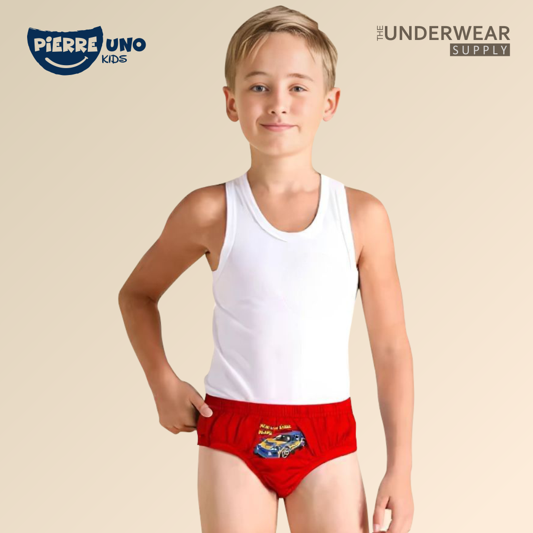 Pierre Uno Kids [1 Box = 3 Pcs] - Celana Dalam Anak Laki-laki [2- 13 tahun]  / Racing