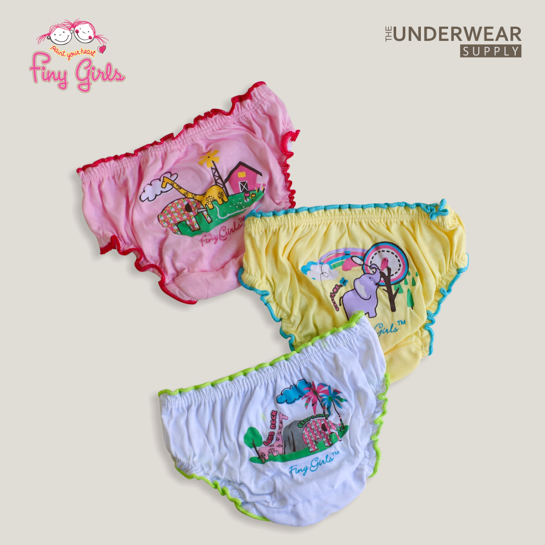 FINY GIRLS [1 Box = 3 Pcs] - Celana Dalam Anak Perempuan [2- 13 tahun]  / Neci
