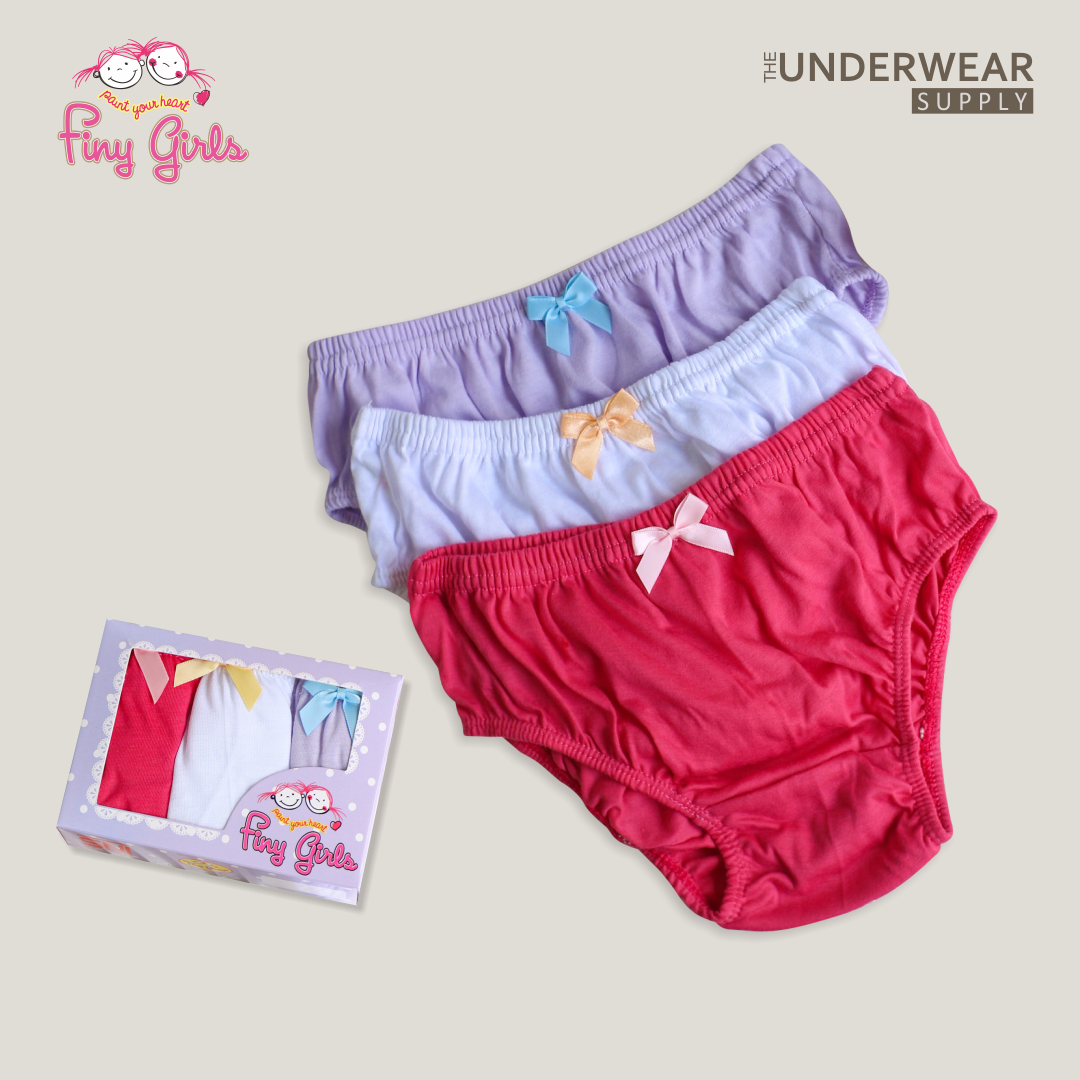 FINY GIRLS [1 Box = 3 Pcs] - Celana Dalam Anak Perempuan [2- 13 tahun]  / Pita Warna