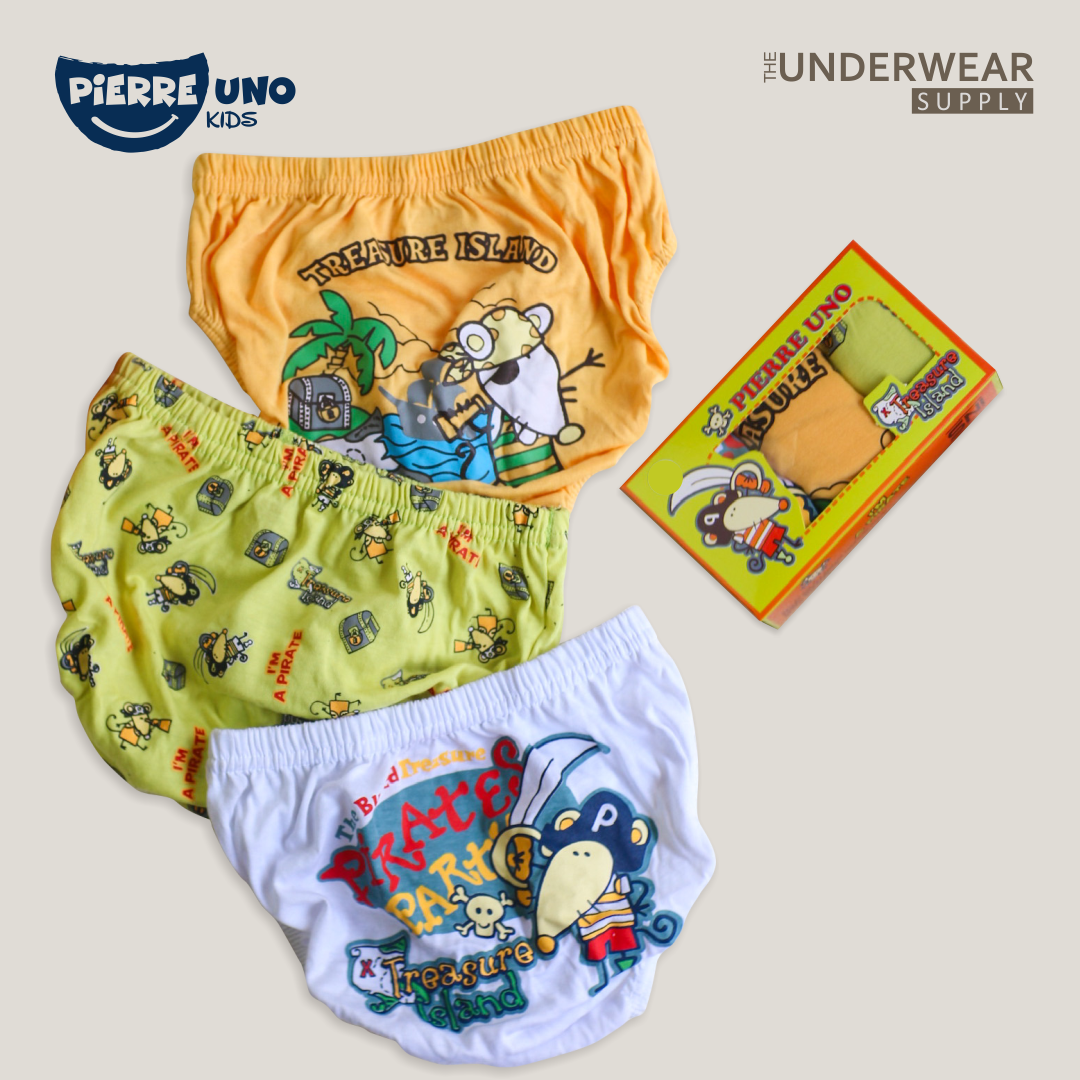 Pierre Uno Kids [1 Box = 3 Pcs] - Celana Dalam Anak Laki-laki [2- 13 tahun]  / Pirates