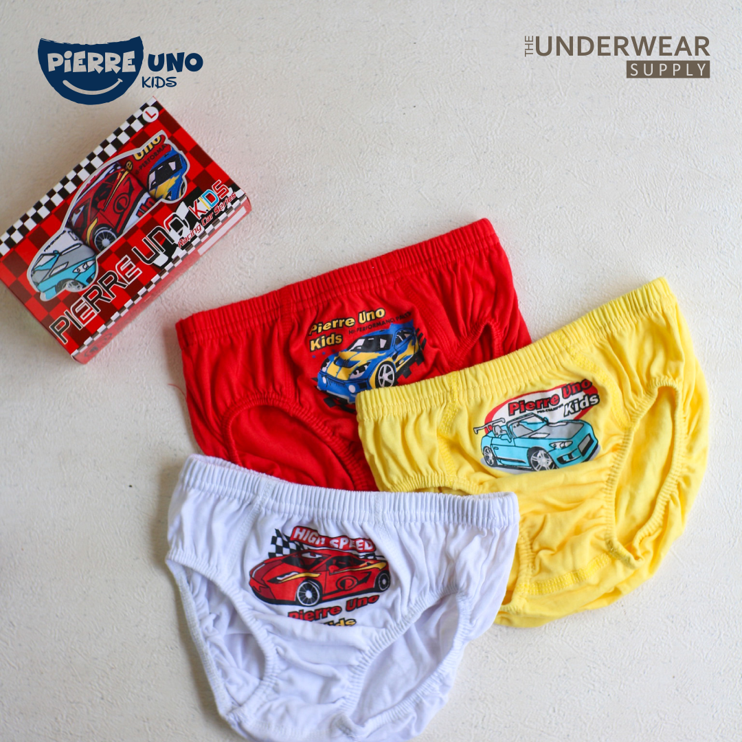 Pierre Uno Kids [1 Box = 3 Pcs] - Celana Dalam Anak Laki-laki [2- 13 tahun]  / Racing