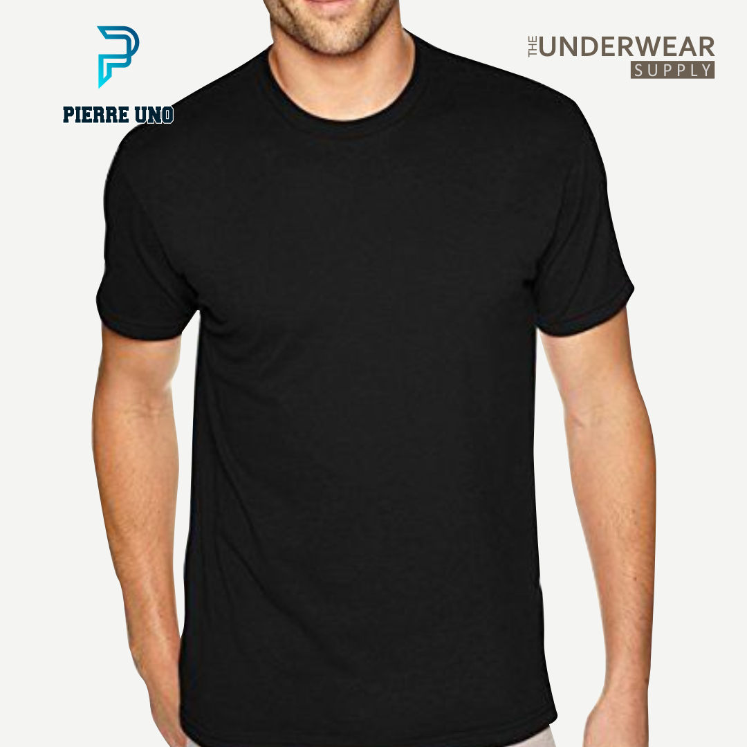 [Pierre Uno] Kaos Dalam Pria Round Neck 100% Premium Cotton | Crew Neck Undershirt