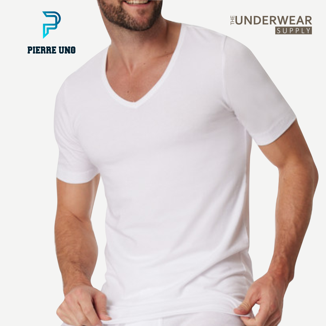 [Pierre Uno] Kaos Dalam Pria V Neck 100% Premium Cotton | V Neck Undershirt