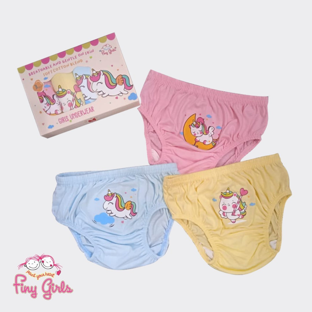 FINY GIRLS [1 Box = 3 Pcs] - Celana Dalam Anak Perempuan [2- 13 tahun] / Unicorn